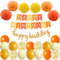 Happy Birthday Orange Kürbis Geburtstag Party Deko Set Geburtstag Girlande Luftballons Orange Gelb Ballons 6 Pompoms Geburtstagsdeko Mädchen