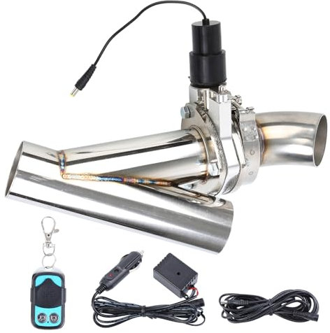 H-YEEU 51mm 2 Edelstahl Elektrische Auspuff Endschalldämpfer Ventilschalter System Kit mit Fernbedienung
