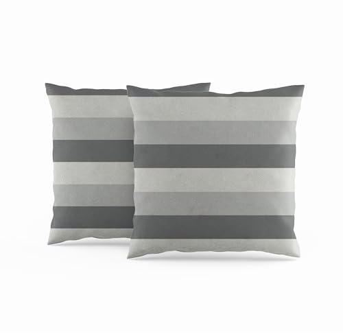 ggaimwf Gestreifte Kissenbezüge Grau Modernes Kunstkissen Klassisch Minimalistisch Kontinentale Kissenbezüge Leinenoptik Wohnzimmer Heimdekor Sofa Bett Kissen Neutral Doppelseitig 40x40cm 2er-Pack