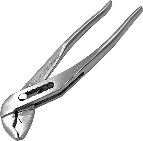 WEDO Pince à joint coulissant,Pince à joint rainuré de 7 pouces, languette en acier inoxydable et pince rainurée, pince à rainurer commune, mâchoire en V, longueur 165 mm