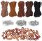 Luabue 5 Pièces Cordons en Cuir 10m x 2.6mm Cordon en Daim Synthétique Cordon en Cuir avec Accessoires et Perles en Bois Ficelle Cuir pour Collier Bricolage Bracelet Artisanat (5 Couleurs)