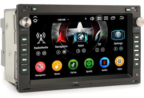 erisin 8-Core 4+64GB Android 14 Autoradio Navigatore per VW Passat B5 Golf 4 Jetta MK4 Sharan Polo T4 T5 Seat Ibiza Leon CarPlay Wifi Bluetooth DSP Canbus SWC FM Radio RDS