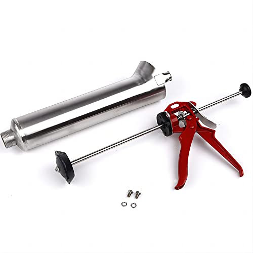 Pistola de lechada de mortero, bomba de calafateo de cemento, pistola de calafateo manual de acero inoxidable, herramienta de lechada, herramienta aplicadora de pulverizador con kit de 2 boquilla
