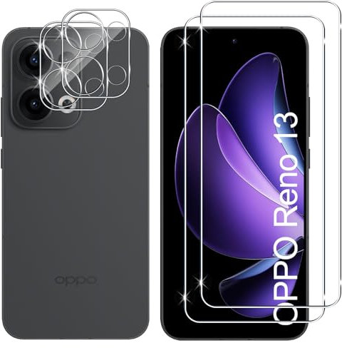 Lutree per OPPO Reno 13 5G Vetro Temperato, 2+2 Pezzi Pellicola Protettiva + Pellicola Fotocamera, Durezza 9H Vetro Protettivo, HD Anti-Graffio Senza Bolle Protezione Schermo