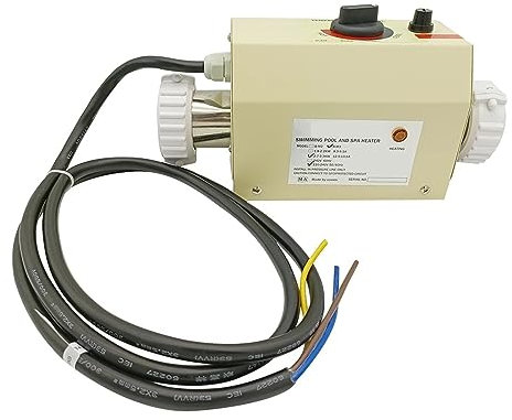 AUBEST Calentador de Piscina, Termostato de Calentador de Agua eléctrico de 3KW, for bañera de Piscina, baño de SPA, for de Masaje y