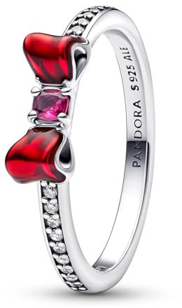 PANDORA Disney Prinzessin Schneewittchen Schleifen Ring aus Sterling Silber mit künstlichem Kristall und Zirkonia, Größe: 56, 193652C01-56