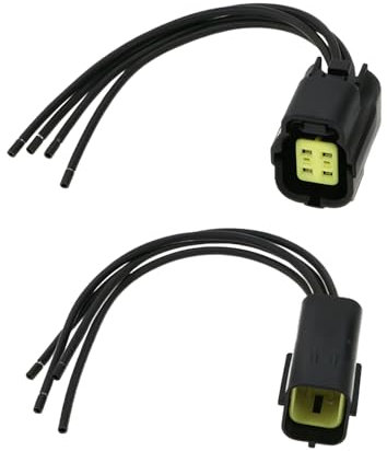 YINETTECH 2PCS Fiches Contact électrique à 4 Broches 16 AWG 10 A Prise étanche 174257-2 174259-2 pour Motos Scooters Camions Longueur de Fil 15 Cm