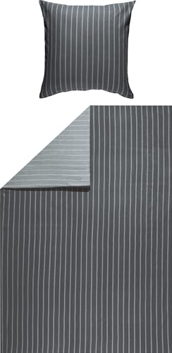 Looks by Wolfgang Joop Bettwäsche Mako-Satin anthrazit-Silber Größe 1x 135x200 cm + 1x 80x80 cm