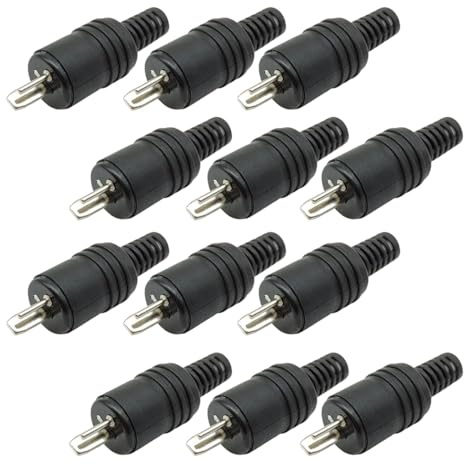 Lyivisk 12 Stück DIN Lautsprecherstecker 2 polig mit Schraubklemmen für HiFi Lautsprecherkabel und Audioanschlüsse Einfache Verbindung Für Heimgebrauch und Studio