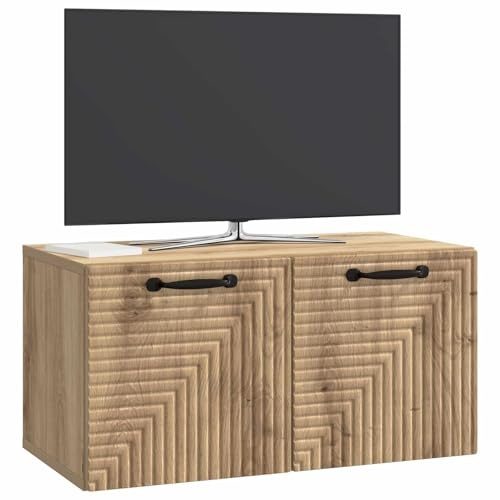 vidaXL Wandmontierter TV-Schrank Artisan-Eiche 59,5 x 31 x 30 cm, Wohnzimmer, moderner rechteckiger Stauraum, wandmontierte Medienkonsole, platzsparendes Möbel für Dein Zuhause