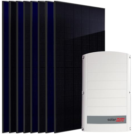 SUNNIVA® 4.0 kW Solaranlage, 8x 500 W Solarmodule Fullblack Bifacial, Wechselrichter SE4K (3-phasig)