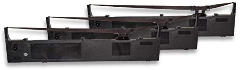 vhbw 3x Farbband Schriftband kompatibel mit Epson LQ 2070, FX 2180, LQ 2080, FX 2170, FX 2070 Nadeldrucker, Bondrucker - Schwarz