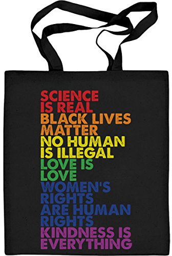 Shirtgeil Stoffbeutel Love is Love Pride LGBT Beutel - Lesbian & Gay Jutebeutel Baumwolltasche One Size Schwarz