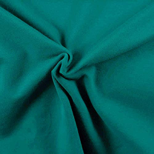 0,5m Baumwoll-Jersey uni Meterware Jersey-Stoff Öko-Tex zertifiziert Sommerstoff, Farbe:petrol