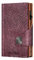 Tru Virtu® Karten-Portemonnaie Click & Slide I Kreditkartenetui I Kartenetui-RFID-NFC-Schutz I Geldbörse aus echtem italienischen Leder I Geldbeutel I Slim Wallet (Iguana Glossy BlackBerry/Brown)