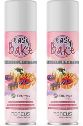 ABACUS® Backtrennspray, Backspray, Back-Trennmittel, veganes Trennspray zum Backen – Backtrennspray für alle Backformen – Backtrennspray 2x 200 ml (7626.2)
