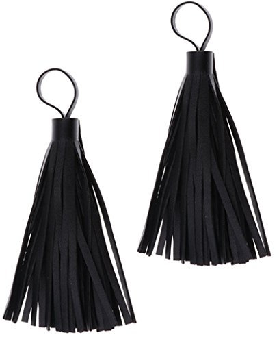 Inzopo 2 pezzi 10 cm nappe in pelle gioielli accessori per collana portachiavi anello borsa ciondolo ciondolo fai da te artigianato forniture nero