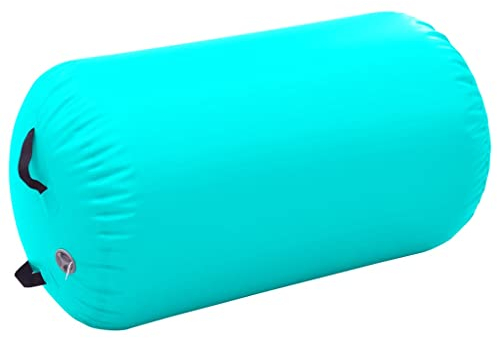 vidaXL Gymnastik-Rolle Aufblasbar mit Pumpe Tumbling Yoga Rolle Fitnessrolle für Training Fitness Gymnastik Körperformung 100x60cm PVC Grün