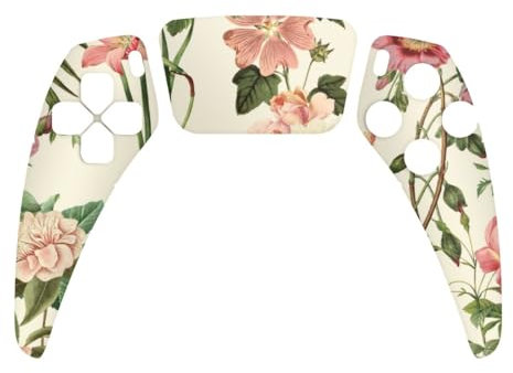 DeinDesign Skin kompatibel mit Sony Playstation 5 Controller PS5 Folie Sticker Retro Tulpen Blumen Blätter