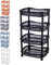A406 4 TIER VEGETABLE FRUIT STORAGE BASKET RACK KITCHEN UTILITY STACKING STACKABLE (Black)