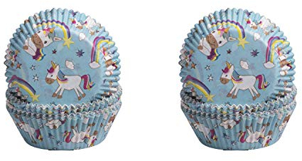 Demmler Set di 2 pirottini per muffin in effetto unicorno, 120 pezzi, made in Germany