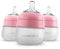 Nanobebe Flexy Silikon-Babyflaschen, Anti-Kolik, natürliches Gefühl, nicht kollabierender Nippel, kippsicherer stabiler Boden, leicht zu reinigen, 3er-Pack, Rosa, 150 ml