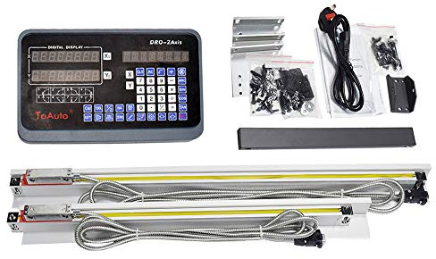 2 Achsen Digitalanzeige kit ToAuTo DRO-Anzeige mit 2 Axis Linear Maßstab für Mühle (Effektiver Hub: 350mm+1000mm)