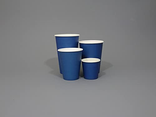 GreenFeel 50 X 8oz Navy Blue Paper Cups, Paper Cups for Hot Drinks, Party Paper Cups, Paper Coffee Cups + Free LIDS