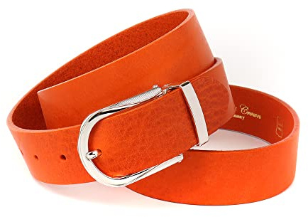 Anthoni Crown Damen Ledergürtel Gürtel, Orange, 100