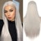 PORSMEER Perücke Blond Lange Haare Glatt für Frauen/Mädchen Natürlich Synthetische Haarperücke Party/Kostüm Wig platinblond