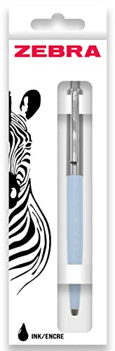 Zebra Pen 901 Retractable Ballpoint Pen - Medium Point 1.0mm Nib - Black Ink - Pastel Light Blue Barrel