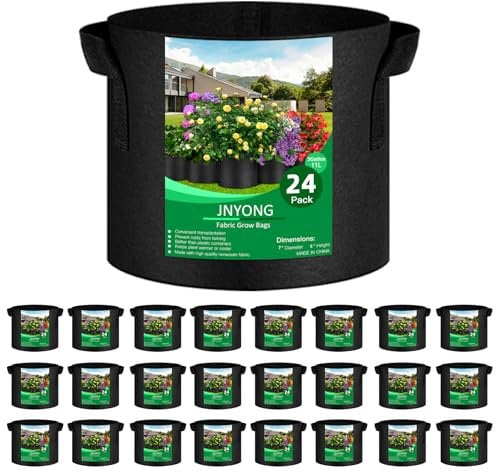 JNYONG Lot de 24 Sacs de Culture Non tissés épais de 10 litres avec poignées