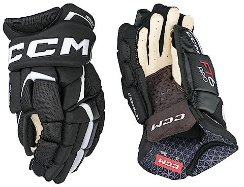 CCM Jetspeed FT6 PRO Eishockey Handschuhe Junior (Schwarz/Weiß, Größe: 11)