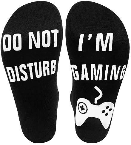 ZoomPlay Novelty Funny DO NOT DISTURB, I'M GAMING Gamer Socks - Birthday Present Christmas Gifts for Game Lovers Men Women Unisex