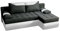 BROMARKT Ecksofa KASTELL L-Form Schlafsofa Wohnlandschaft Links/Rechts Couch, Bettkasten,Schlaffunktion,viele Farbvarianten (Rechts, Rino 97 + Madryt Pik 920 – Schwarz, h80 x t141 x b200 cm)