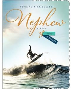 Avant Garde Studios Geburtstagskarte Neffe, Surfen, 20,3 x 15,2 cm