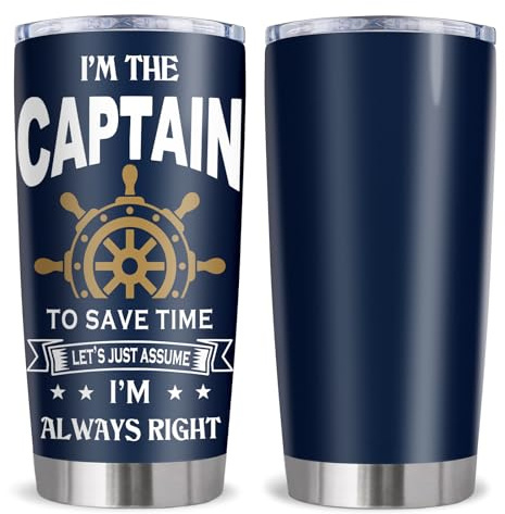 Ladyhold Gifts for Boat Owners, Boat Stuff Accessories Gift for Men, Christmas Captain Boater Gifts Tumbler 20Oz, Boating Captain Gift for Men