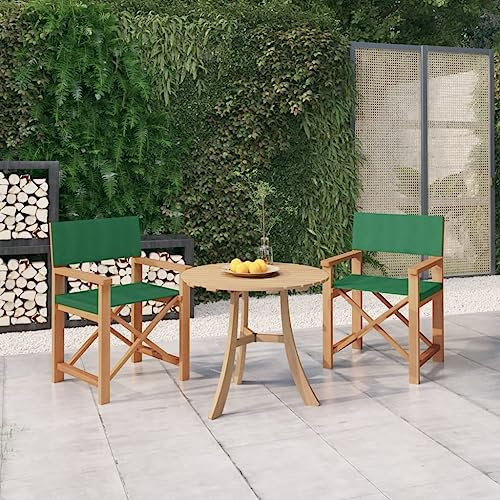 RAUGAJ Outdoor-Möbel-Regiestuhl 2 Stück Teakholz Massivholz Grün-Möbel