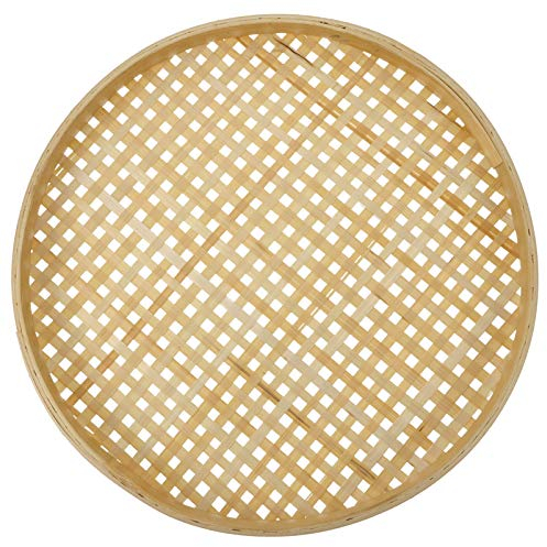 Paniers tamis en bambou panier à tisser panier à légumes passoire à laver bol passoire en bambou tamis en bambou chinois traditionnel plaque (couleur : 36 cm, taille : 36 x 36 x 1,5 cm)
