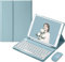 PboyiqiS Keyboard Case for All New Amazon Fire HD 10 2023/2021 with Mouse，Smart Soft Case with Bluetooth Keyboard for HD 10 Detachable Wireless Keyboard Tablet Cover with Pencil Holder (Misty Blue)