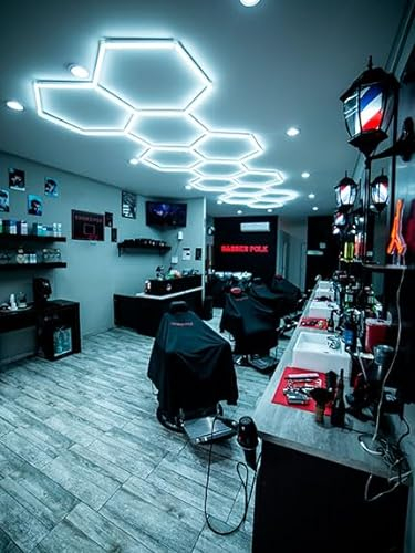 LED Wabendesign Car DETAILING WERKSTATT AUTOWASCHEN KAROSSERIE GUMMISTE Büro ROMBO Polieren Auto Barber Shop (743 x 208 cm)