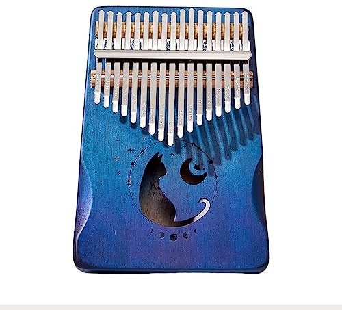 LVYUDS Moon Cat Kalimba, Log/Farbverlaufsmodell, Tragbares Daumenklavier Mit Tasche, Finger Klavier (Color : B)