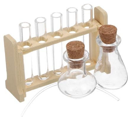 Abaodam Spielzeug Simulation Reagenzglas Set Holz Rack für Pädagogisches Puppenhaus Zubehör