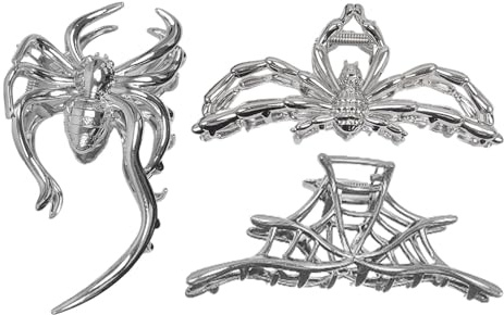 Halloween Spider Hair Claw Clips Goth Alloy Hair Claw Clip Spider Fancy Jaw Clips Hair Accessories for Women Girls