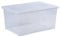 Wham Crystal 90 Liter Storage, Home Office Stackable Nestable, Heavy Duty Plastic Large Storage Box With Lids 70 x 47 x 33 cm solution organizer- Tint Clear (Pack of 2)