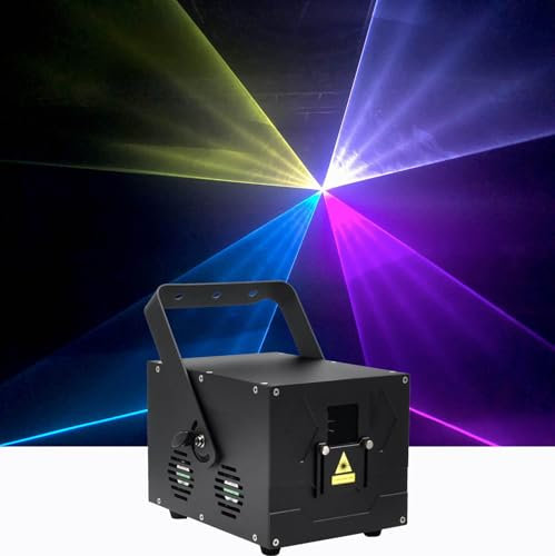 Wonsung DJ Lights,Party Disco Lights with Music Sound 3D Animation ILDA Stage Beam Effect Lights Compatible with DMX512 Controller for Parties Bar DJ Nightclub Christmas Birthday Wedding Decorations