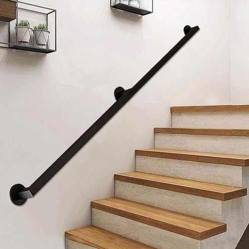 Ringhiera industriale della ringhiera della ringhiera della scala del tubo del ferro con il corrimano di slittamento fissato al muro della ringhiera per le scale 7ft/210cm