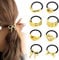 8Pcs Gold Hair Cuffs for Ponytails Hair Ties Fashion Glossy Hair Cuffs Metal Hair Tie Ponytail Cuff Elastic Hair Ties for Women Long Hair Ponytail Holder Gold Hair Accessories