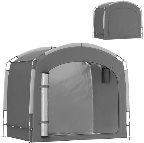 Outsunny Bike Storage Tent Waterproof Outdoor Bike Cover Dark Gray