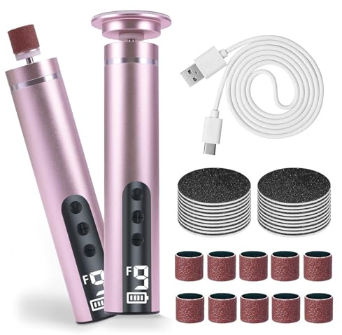 2-in-1 Pedicure Elettrico Professionale, 9 Velocità Regolabile con Batteria da 2000 mAh, Lima per Piedi e Talloni elettrica con Display LCD, Calli Piedi Rimozione Per Rimuovere Calli, Pelle Morta